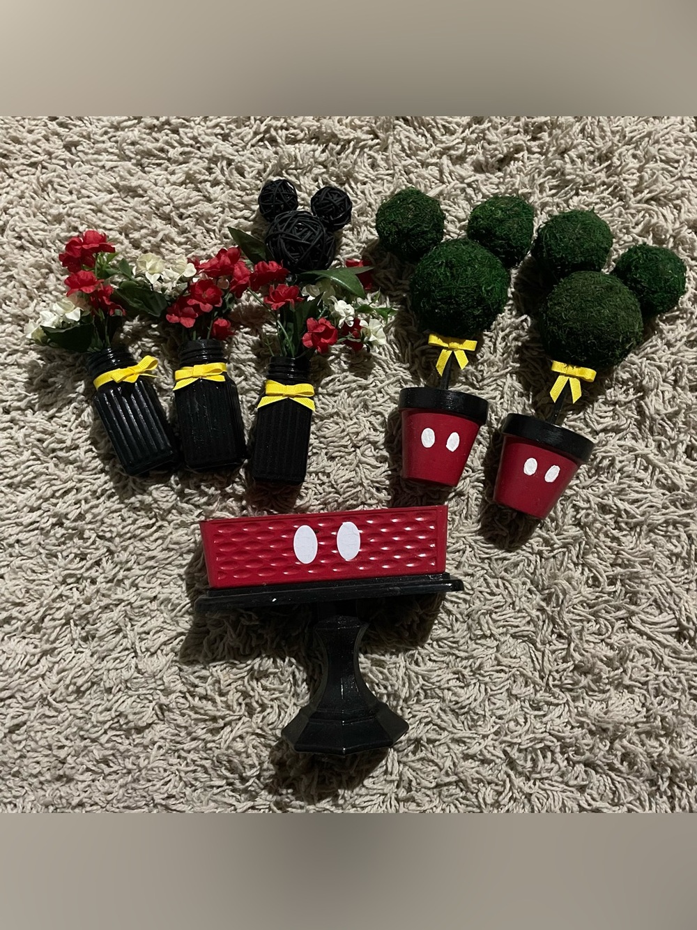 Mickey Mouse Themed DIY Decor Set - Vases & Topiary